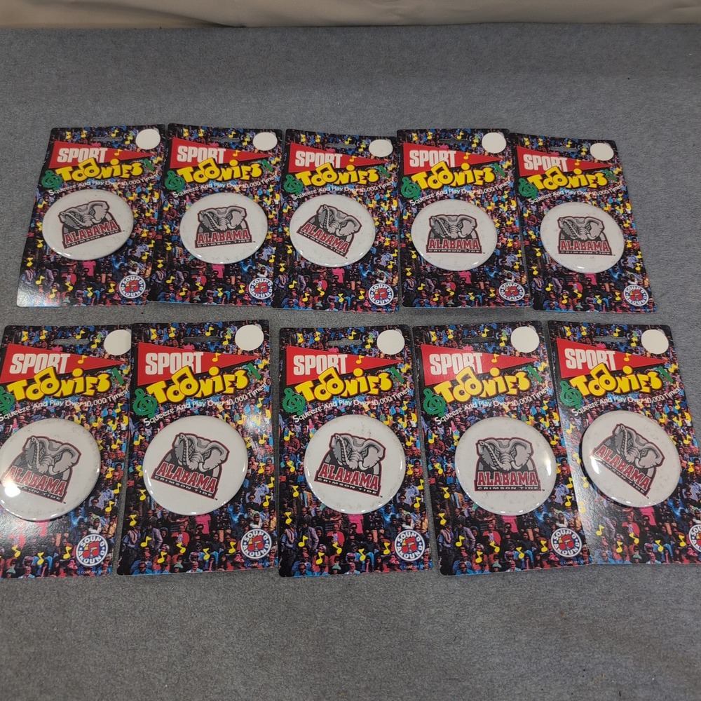 Lot of 10 Alabama Crimson Tide Sport Pinback Buttons SOUND DOES NOT WORK - Picture 1 of 3